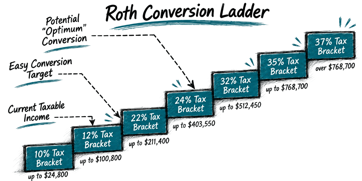 Roth conversion ladder diagram